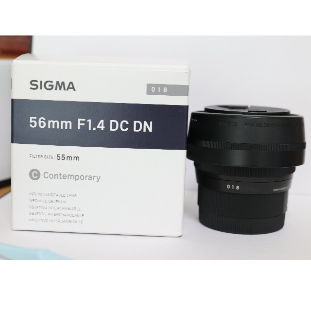 SIGMA(シグマ)の美品 SIGMA 56mm F1.4 DC DN SONY Eマウント用 スマホ/家電/カメラのカメラ(レンズ(単焦点))の商品写真