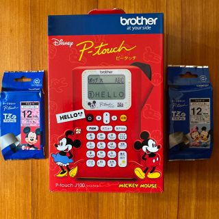 ブラザー(brother)のbrother  ピータッチ  ミッキー/テープ2本   セット(テープ/マスキングテープ)