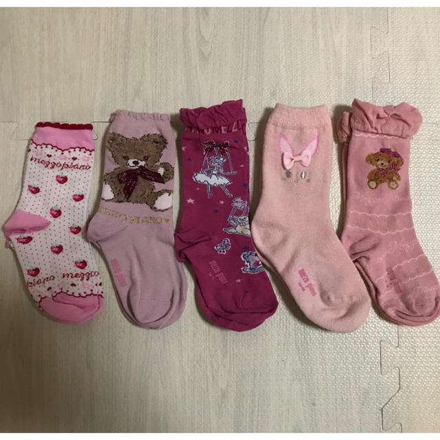 お得】 16〜18cm メゾピアノ 靴下 ソックス キッズ もこもこ靴下 3足組 13~18cm ディズニー №4