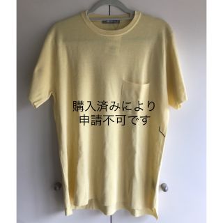 ナノユニバース(nano・universe)の新品未使用　ナノユニバース　テンセルリネン半袖ニット　パステルイエロー(Tシャツ/カットソー(半袖/袖なし))