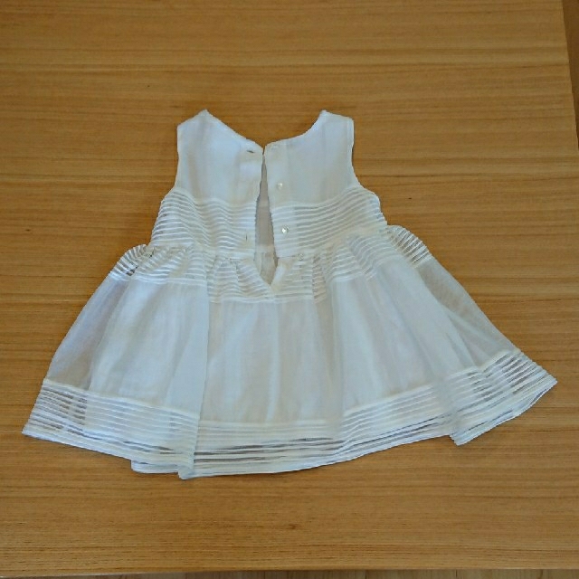 H&M(エイチアンドエム)の白 シフォンワンピース シフォンドレス キッズ/ベビー/マタニティのベビー服(~85cm)(ワンピース)の商品写真