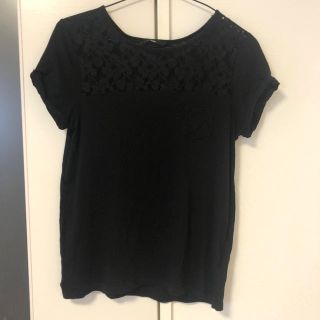 エイチアンドエム(H&M)のH&M 黒色Tシャツ レースブラック(Tシャツ(半袖/袖なし))