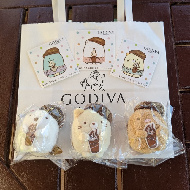 すみっコぐらし GODIVA てのりぬいぐるみ しろくま★ねこ★とんかつ★