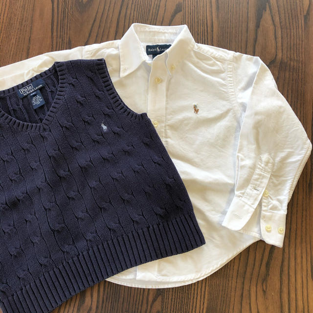 Ralph Lauren(ラルフローレン)の3T ラルフローレン  シャツ&ベスト　セット　100センチ キッズ/ベビー/マタニティのキッズ服男の子用(90cm~)(ブラウス)の商品写真