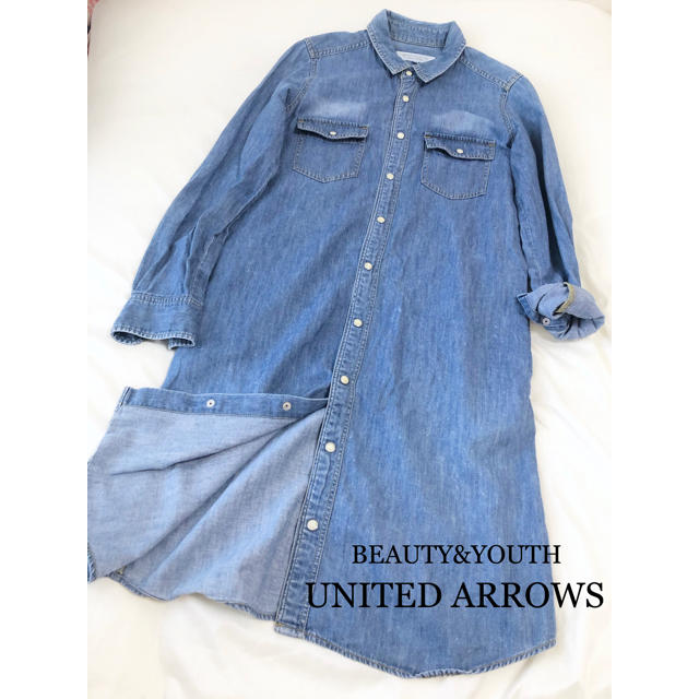 BEAUTY&YOUTH UNITED ARROWS(ビューティアンドユースユナイテッドアローズ)の着回し抜群♪デニムシャツワンピース ダンガリーシャツ ユナイテッドアローズ レディースのワンピース(ひざ丈ワンピース)の商品写真