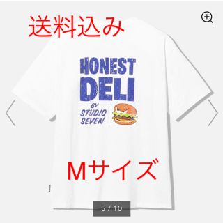 ジーユー(GU)のGU スタジオセブン  コットンT ホワイト　Mサイズ　STUDIO SEVEN(Tシャツ/カットソー(半袖/袖なし))