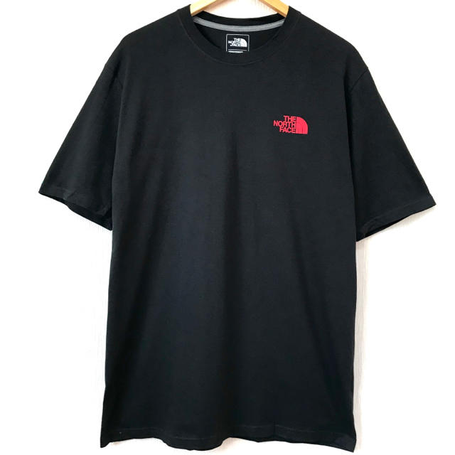 3XL相当 ♪ ノースフェイス BOXロゴ Tシャツ 黒 赤 ビッグサイズ