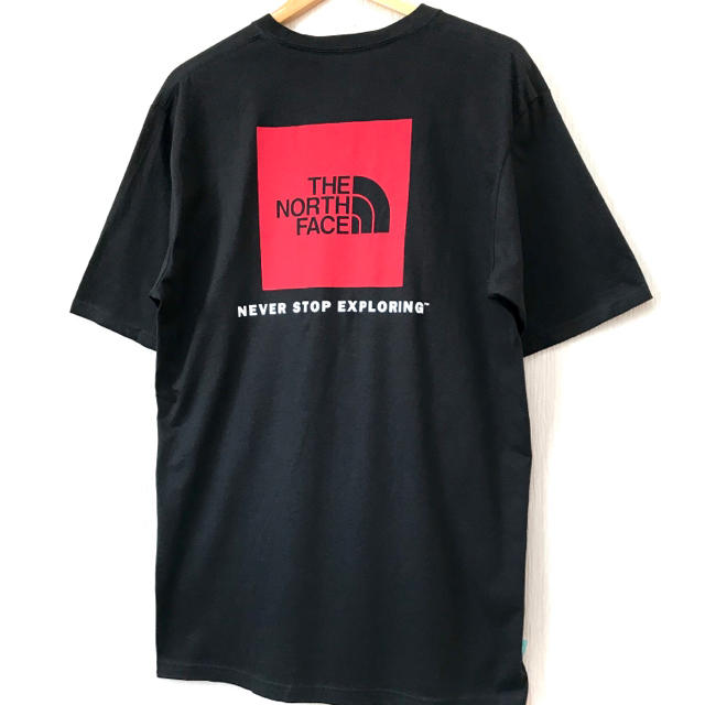 3XL相当 ♪ ノースフェイス BOXロゴ Tシャツ 黒 赤 ビッグサイズ