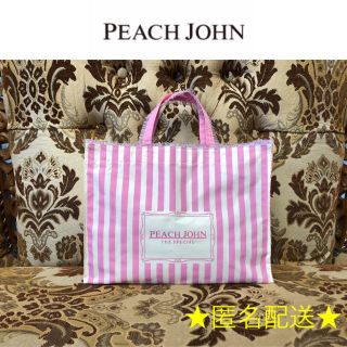 ピーチジョン(PEACH JOHN)の未使用 ピーチジョン ピンクストライプ×花柄 オリジナルショッピングバッグ (トートバッグ)