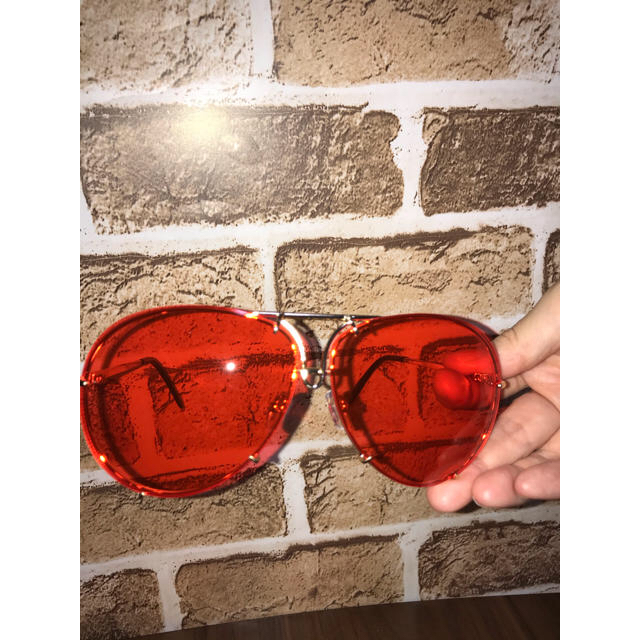レッド　ティアドロップ　登坂広臣タイプ メンズのファッション小物(サングラス/メガネ)の商品写真