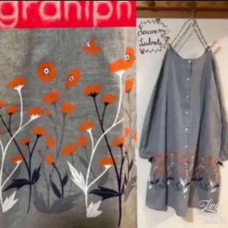 グラニフ(Graniph)のgraniph ♡⑦⑨④④ 2Way 風 ミナペルホネン風 sm2 メルロー 好(ミニワンピース)