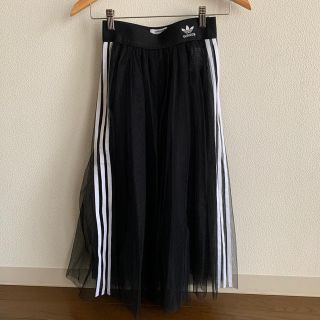 アディダス(adidas)のadidas アディダス オリジナルス スカート M チュール　黒　(ロングスカート)