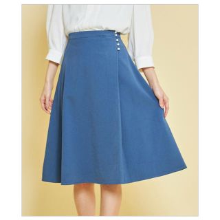 トッコ(tocco)のtocco closet ラップスカート　ブルー(ひざ丈スカート)