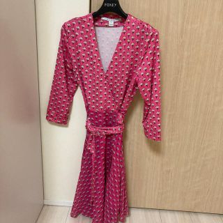 ダイアンフォンファステンバーグ(DIANE von FURSTENBERG)の最終お値下げ!! 美品　ダイアンフォン　ワンピース　蓮の花　2(ひざ丈ワンピース)