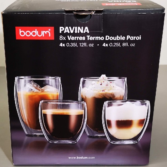 BODUM PAVINA ボダム バヴィール　ダブルウォール グラス8点セット