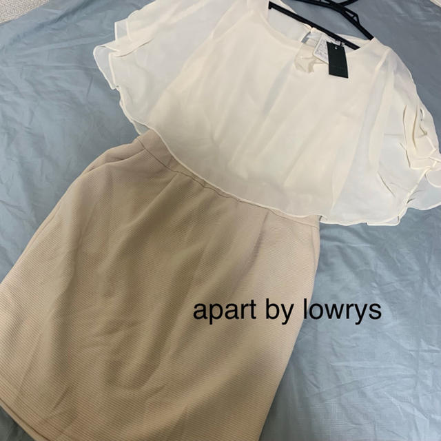 apart by lowrys(アパートバイローリーズ)のapart by lowrys異素材ドッキングワンピース レディースのワンピース(ひざ丈ワンピース)の商品写真