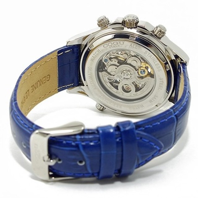 コグ COGU 自動巻き イタリア製腕時計 ブルー