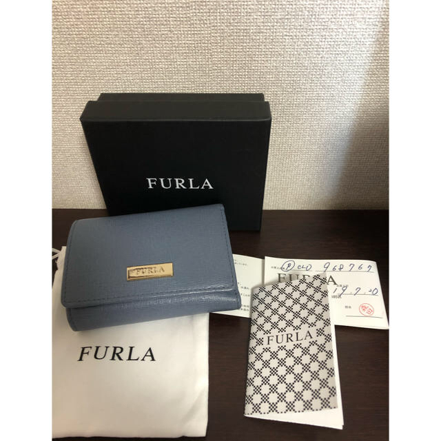 Furla(フルラ)の【美品】FURLA フルラ　ミニ財布　ライトブルー レディースのファッション小物(財布)の商品写真