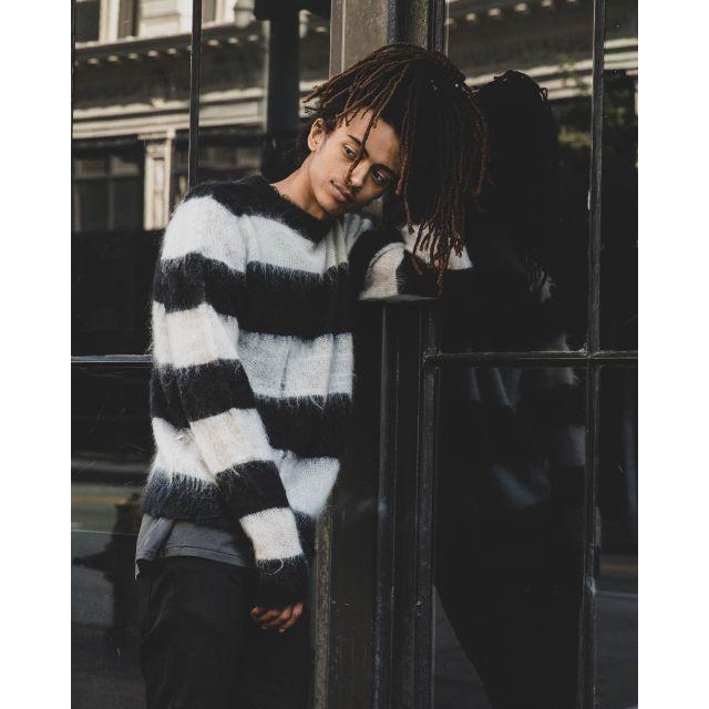 Saint Laurent - Mnml ミニマル クラッシュモヘアボーダーニット サン