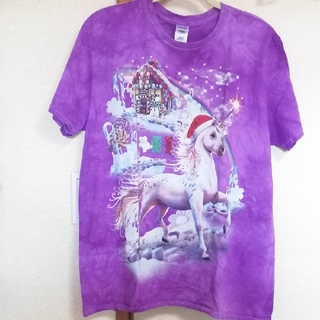 ユニコーン Tシャツ メンズLサイズ 紫タイダイ(Tシャツ/カットソー(半袖/袖なし))