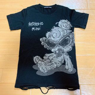 ヒステリックミニ(HYSTERIC MINI)の未使用 ヒスミニ★大人気！ミニちゃん 半袖ダメージＴシャツ★黒120(Tシャツ/カットソー)