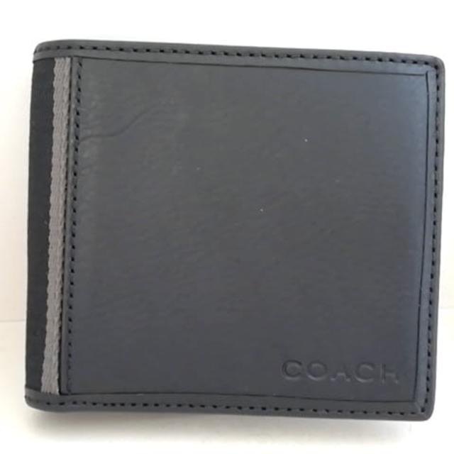 COACH(コーチ) 2つ折り財布 - 黒 レザー