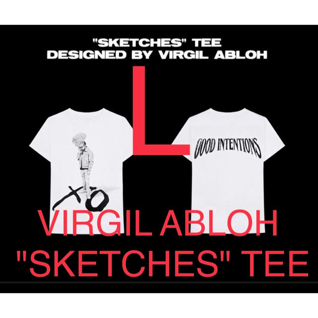 VIRGIL ABLOH "SKETCHES" TEE WHITE L ①