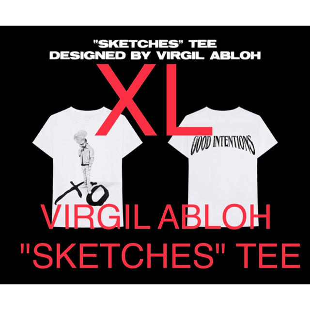 Tシャツ/カットソー(半袖/袖なし)VIRGIL ABLOH "SKETCHES" TEE WHITE XL ②