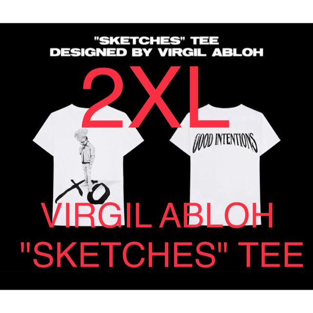 VIRGIL ABLOH "SKETCHES" TEE WHITE XL ②