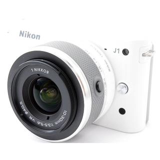 ニコン(Nikon)の❤️ニコン Nikon 1 J1 ホワイト❤️取説・元箱・スマホに送れる♪(ミラーレス一眼)