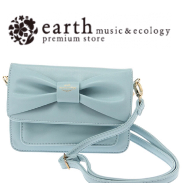 earth music & ecology(アースミュージックアンドエコロジー)の【未使用】アースミュージックエコロジー リボン ショルダー　水色　ミント　ブルー レディースのバッグ(ショルダーバッグ)の商品写真