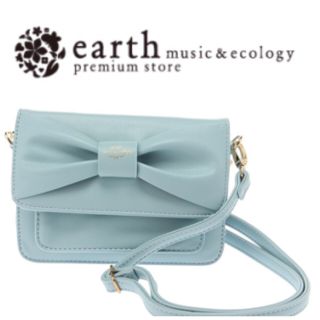 アースミュージックアンドエコロジー(earth music & ecology)の【未使用】アースミュージックエコロジー リボン ショルダー　水色　ミント　ブルー(ショルダーバッグ)