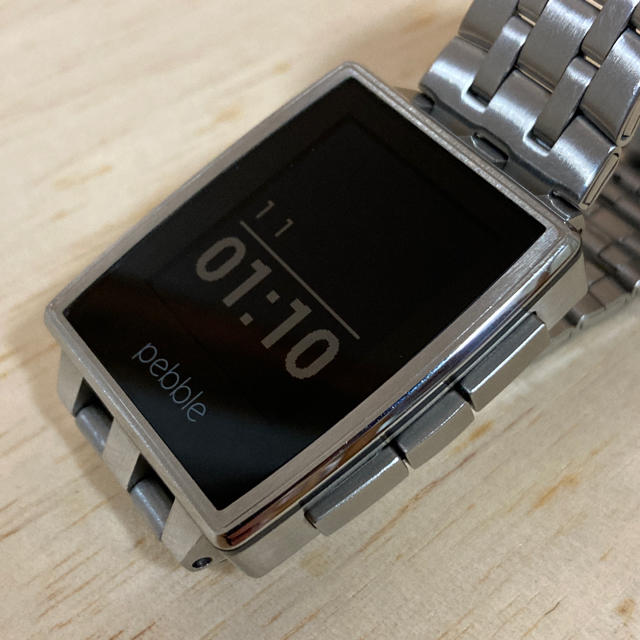 Pebble Steel ペブル 限定レザーバンド スマートウォッチ メンズの時計(腕時計(デジタル))の商品写真