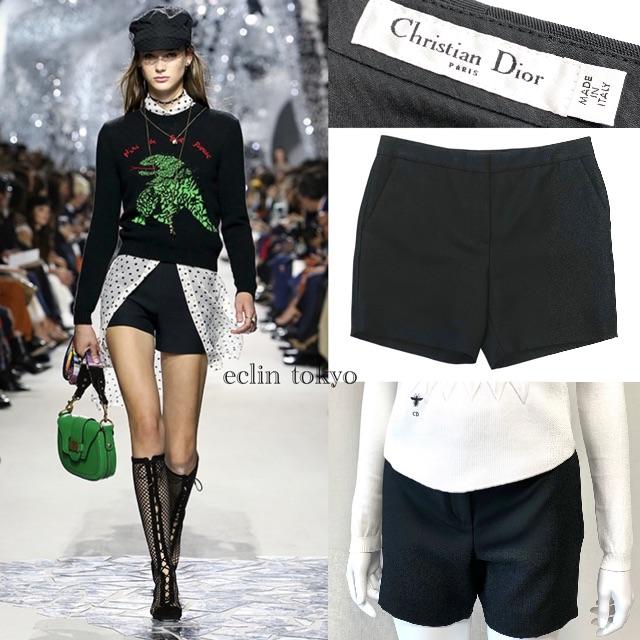 Christian Dior - ディオール スラックス生地 ショート パンツ 黒 38 