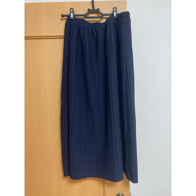 ネイビー　プリーツスカート レディースのスカート(ロングスカート)の商品写真