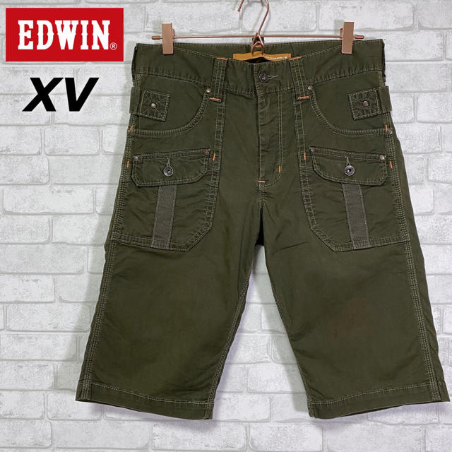 EDWIN(エドウィン)のEDWIN エドウィン 綿麻素材ブッシュパンツ ハーフ シンチバック ミリタリー メンズのパンツ(ワークパンツ/カーゴパンツ)の商品写真