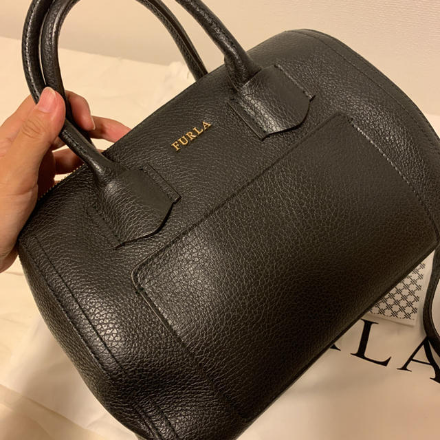 FURLA アルバ サッチェル バッグ 2way ショルダーバッグ ボストン 黒