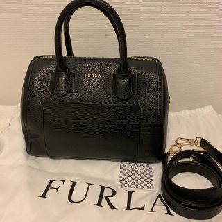 FURLA アルバ サッチェル バッグ 2way ショルダーバッグ ボストン 黒