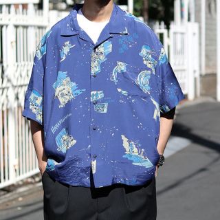 ポータークラシック×JS別注アロハシャツ20SS ブルー　L