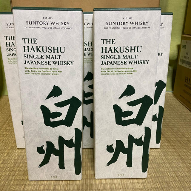 サントリー(サントリー)の白州ウイスキーNV700ml 5本セット箱付き 食品/飲料/酒の酒(ウイスキー)の商品写真