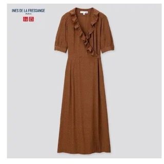 ユニクロ(UNIQLO)のレーヨンクレープフリルワンピース(ロングワンピース/マキシワンピース)