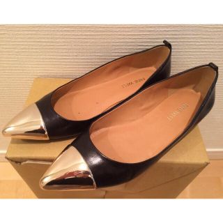 ナインウエスト(NINE WEST)のナインウエスト☆本革ゴールドフラット美品(ハイヒール/パンプス)