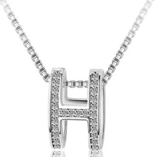 ハリーウィンストン(HARRY WINSTON)の【最高級】　H ロゴ　モチーフ ジルコニア シルバー925 CZダイヤ  有名人(ネックレス)