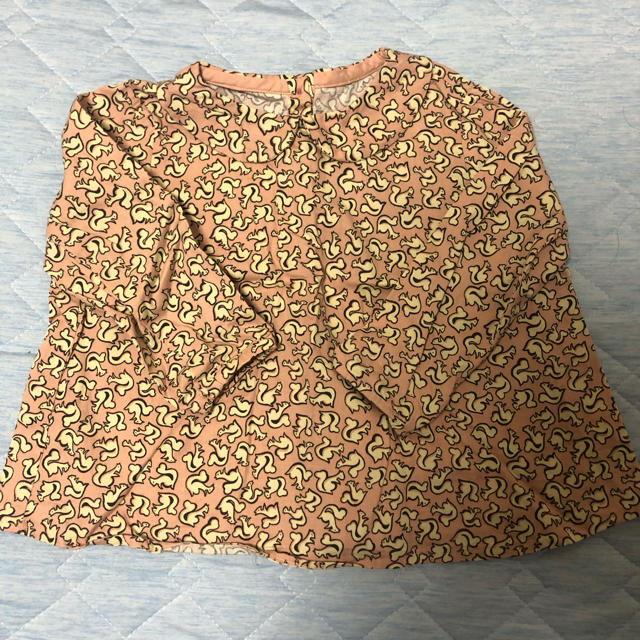 ハンドメイドリス柄丸襟ブラウス キッズ/ベビー/マタニティのキッズ服女の子用(90cm~)(ブラウス)の商品写真