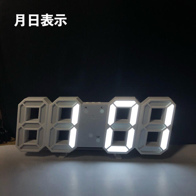 3Dデザイン デジタルLED時計 置き時計 壁掛け時計 インテリア/住まい/日用品のインテリア小物(置時計)の商品写真
