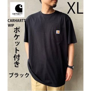 カーハート(carhartt)のXL 新品 カーハートWIP ロゴ ポケット Tシャツ 黒(Tシャツ/カットソー(半袖/袖なし))