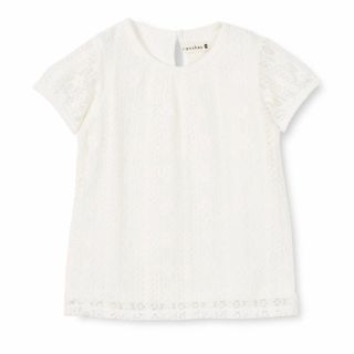 ブランシェス(Branshes)の新品 ブランシェス レース半袖Tシャツ トップス 100センチ ホワイト(Tシャツ/カットソー)