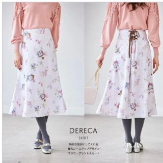 トッコ(tocco)の【新品・未使用】tocco closet バックリボン 花柄フレアスカート(ひざ丈スカート)