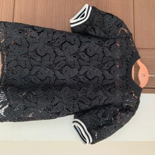 ボーダーズアットバルコニー　レースブラウス38(シャツ/ブラウス(半袖/袖なし))