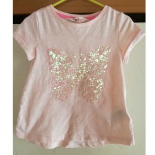 エイチアンドエム(H&M)の最終お値下げ！H&M☆ちょうちょスパンコールTシャツ(Tシャツ/カットソー)